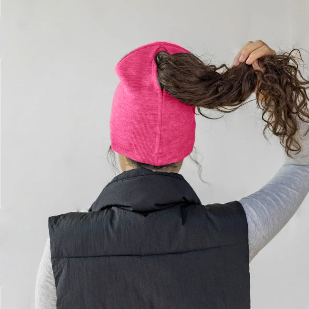 Magnetic Ponytail Beanie-Winter Knit Toque