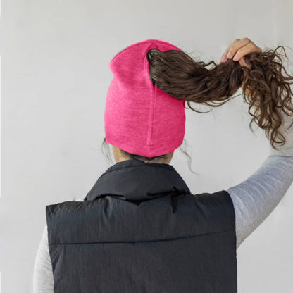 Magnetic Ponytail Beanie-Winter Knit Toque